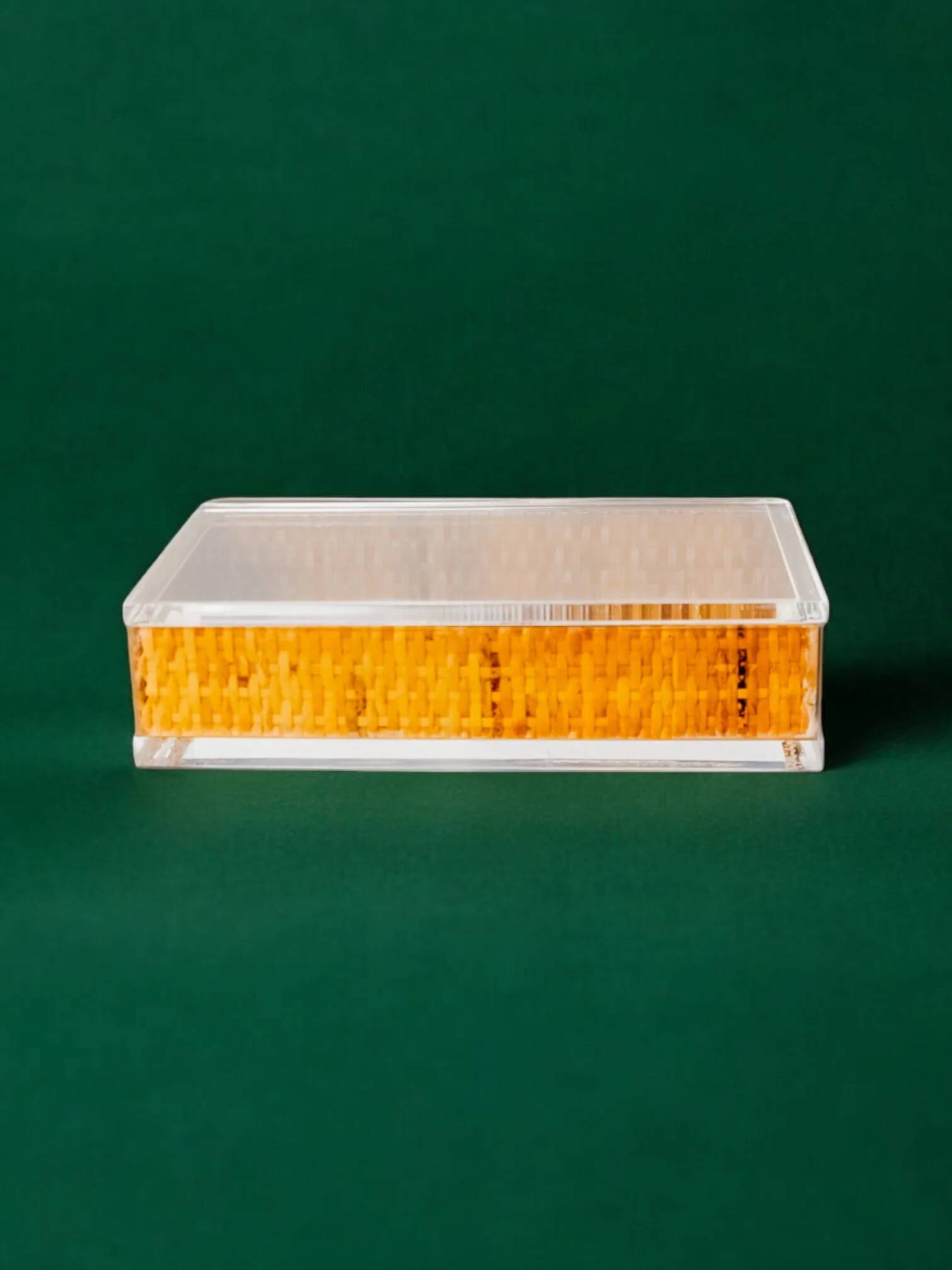 Lucite and rattan vanity box, Christian Dior style, Italy 1970s