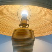 Lampe à poser contemporaine en bambou