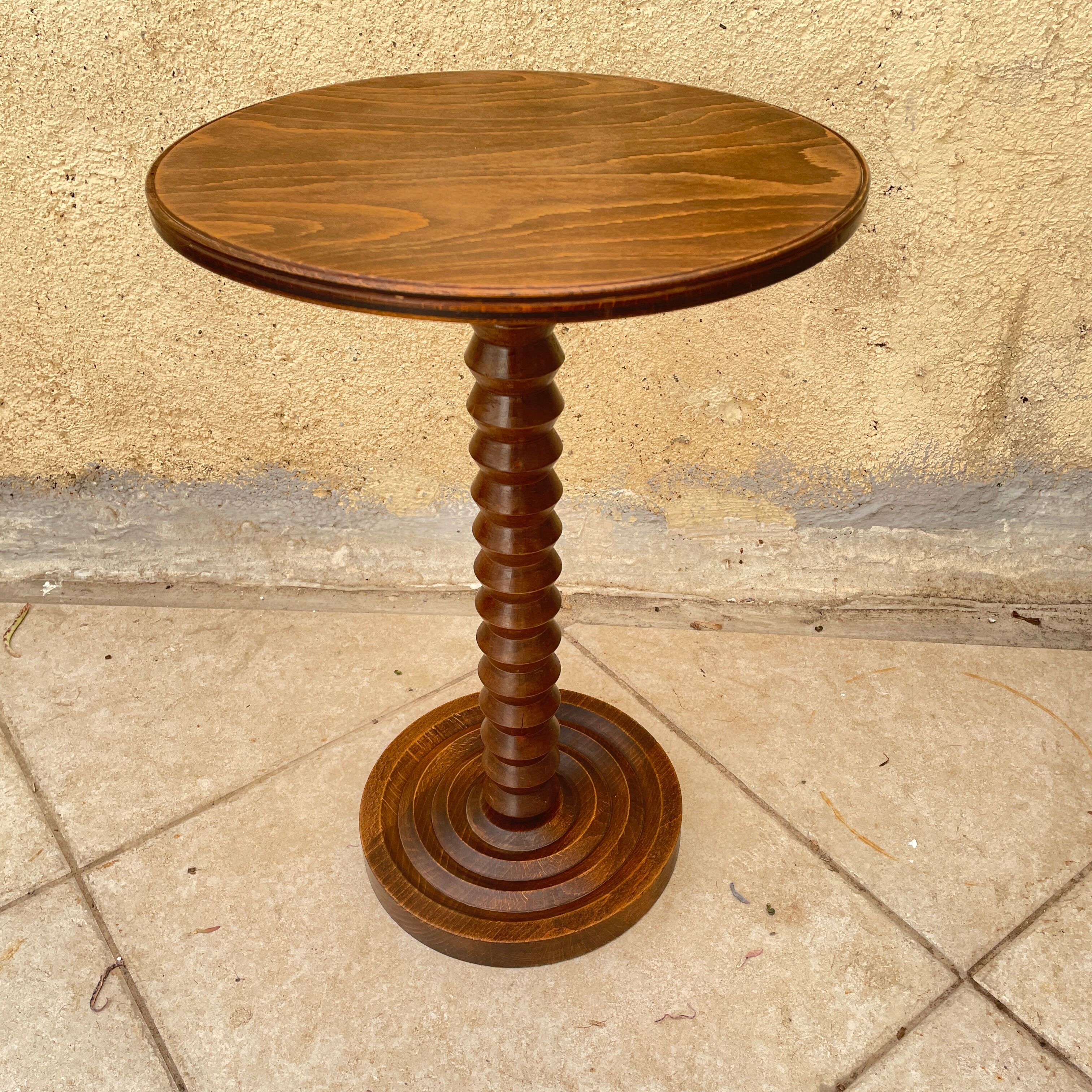 Charles Dudouyt wooden pedestal table