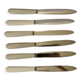 ensemble de 6 couteaux en bakélite blanc années 60