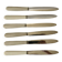 set of 6 white bakelite knives from the 60s