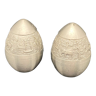 Egg-shaped metal salt shaker and pepper shaker Asian campaign pattern