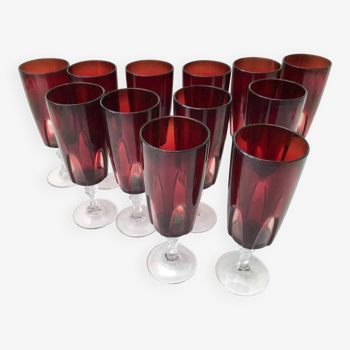 12 cut crystalline champagne flutes