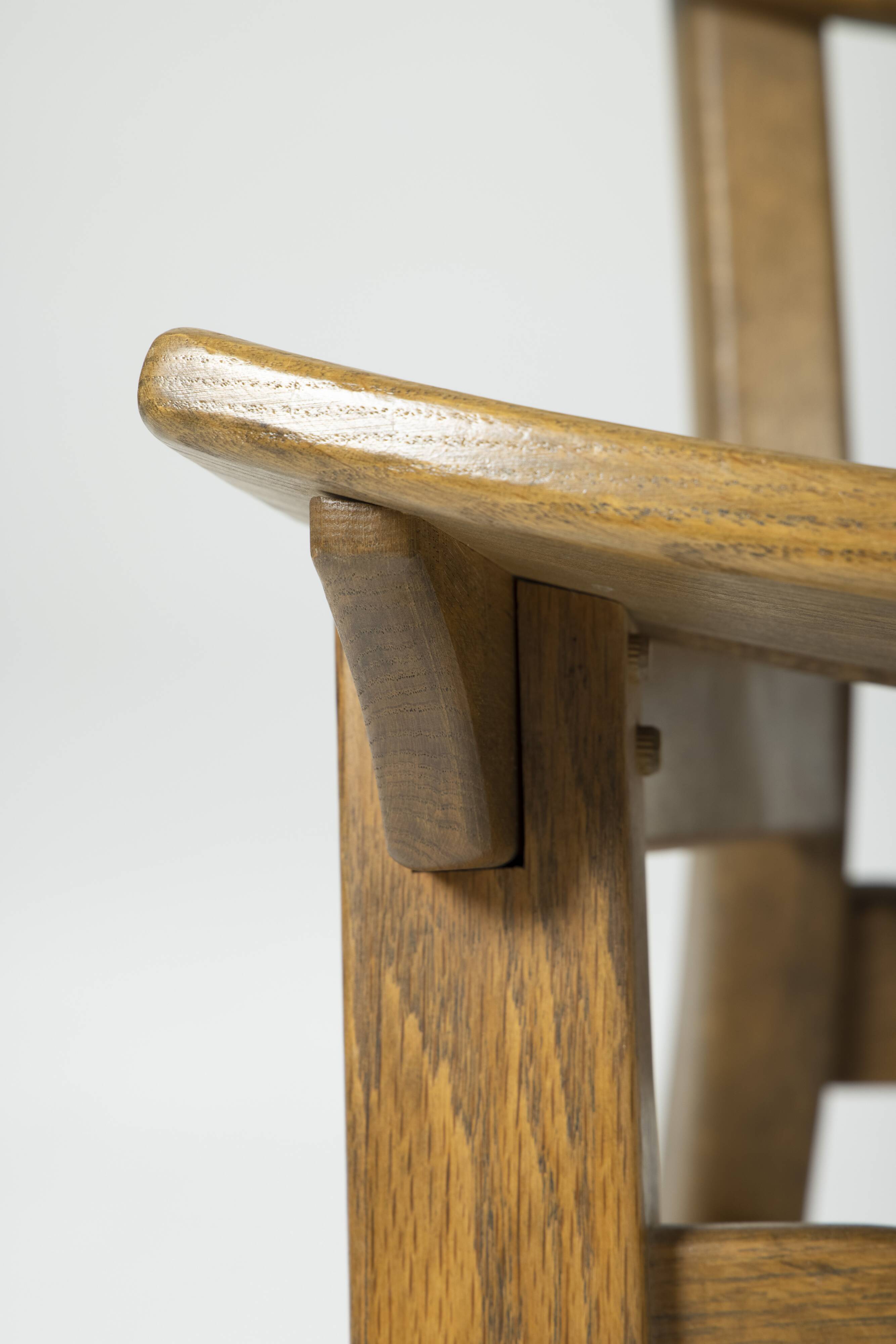 Pair of brutalist oak chairs by Dittmann & Co for Awa Radbound, 1960s