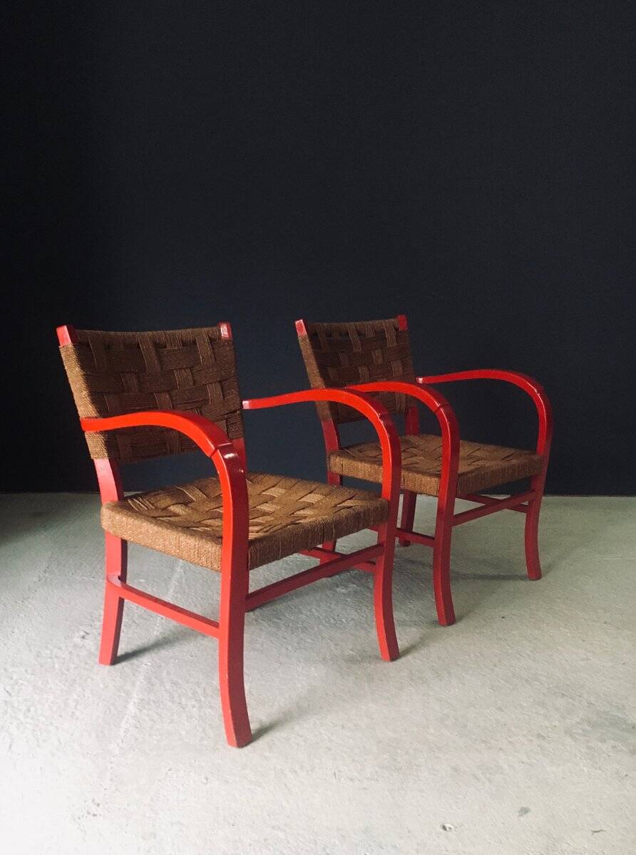 Mediterranean Armchairs, France, 1950s, Set of 2
