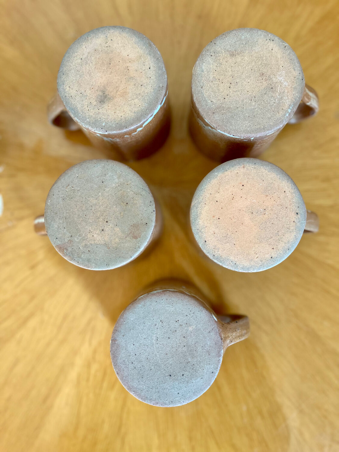 Lot de 5 tasses à café en grès vintage