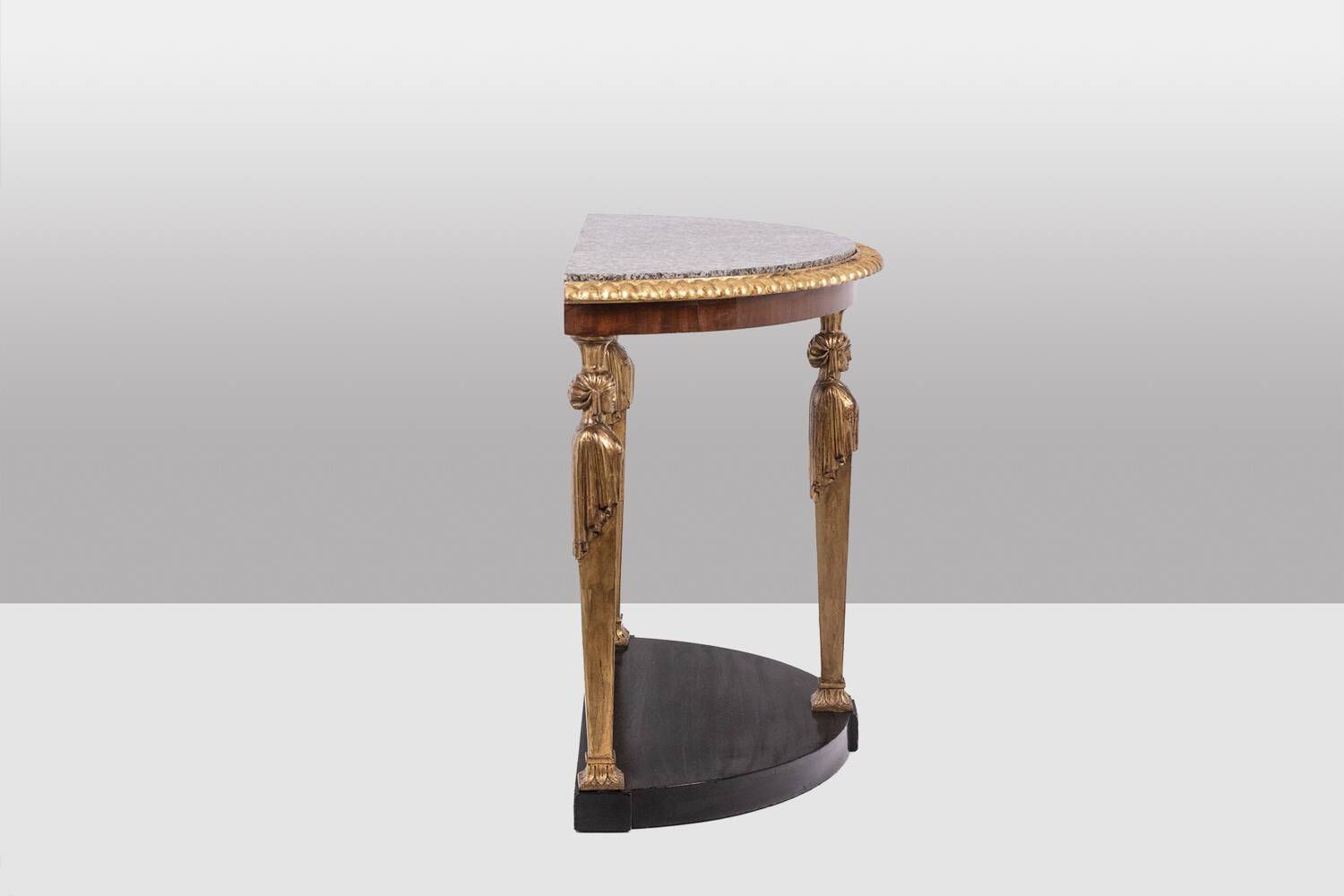 Empire style console with caryatid decoration. Circa 1880.
