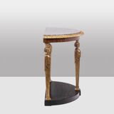 Empire style console with caryatid decoration. Circa 1880.