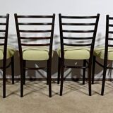 Suite of 4 Scandinavian Chairs in Stained Wood – 1960