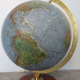 Globe terrestre années 50/60 pied en bois