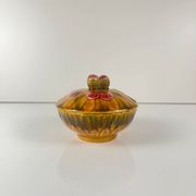 Sugar bowl barbotine Sarreguemines "cherry", 1970