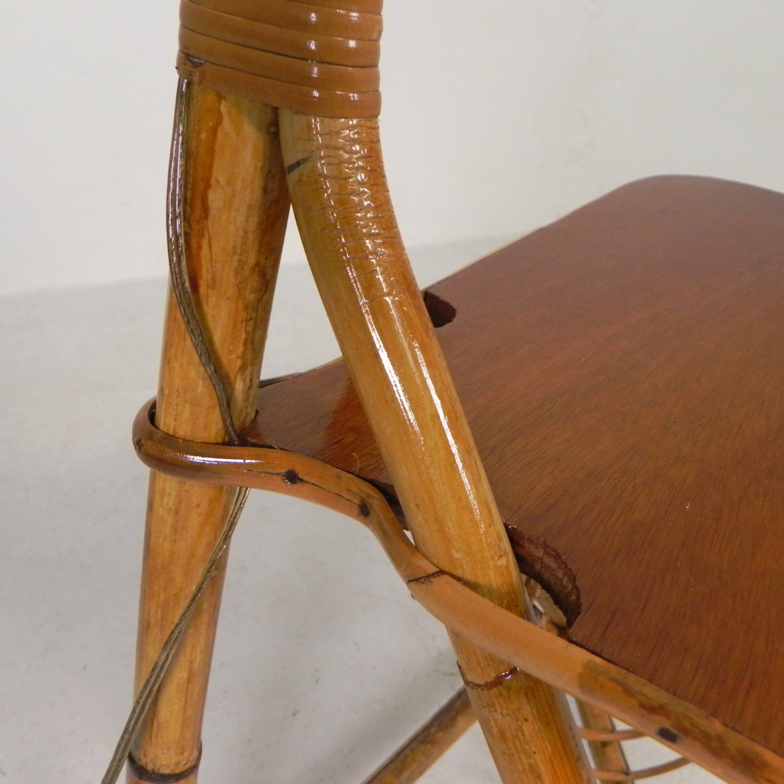 Bamboo floor lamp, 1950s