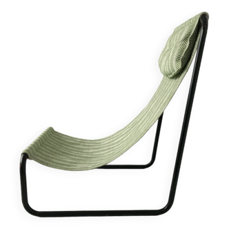 Tubular metal indoor/outdoor deckchair