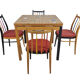 Dining Table and 4 chairs, 1970s, Set of 5