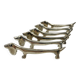 Set of 6 silver metal Dachshund knife holders, 1970s