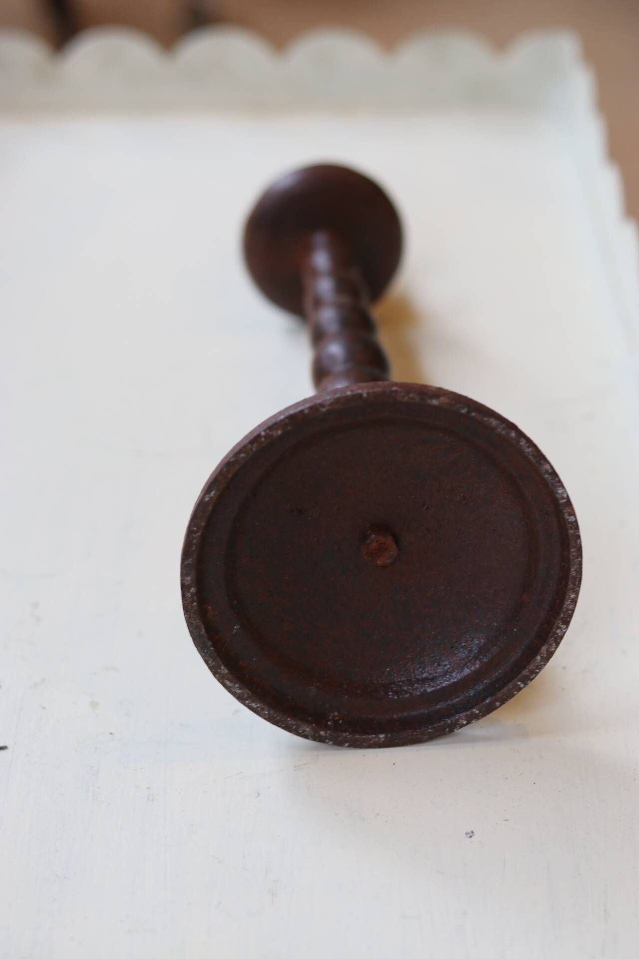 Cast iron candlestick, late 19th century