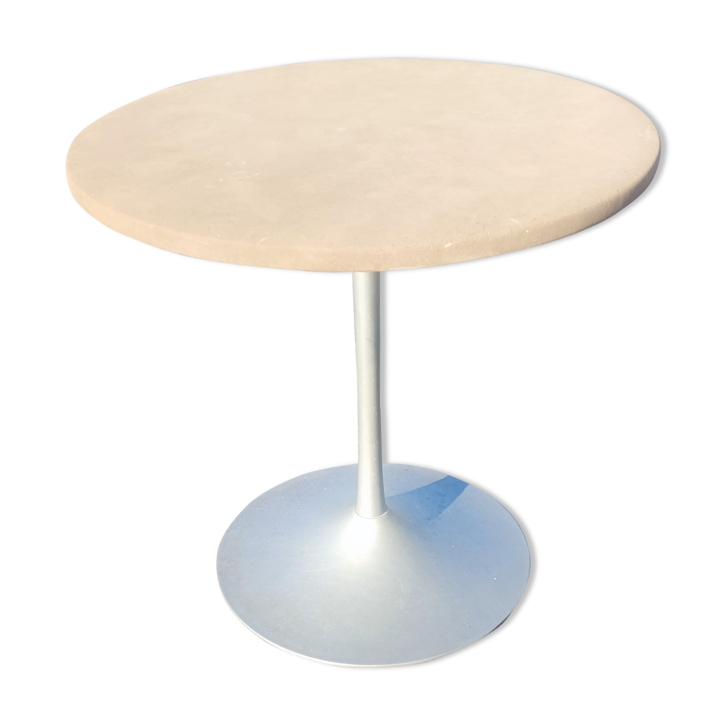 Table with tulip base in cast aluminum, circa 1960/70