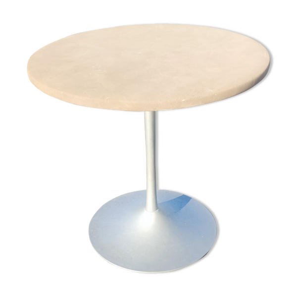 Table pied tulipe en fonte d'aluminium vers 1960/70