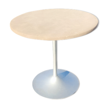 Table pied tulipe en fonte d'aluminium vers 1960/70