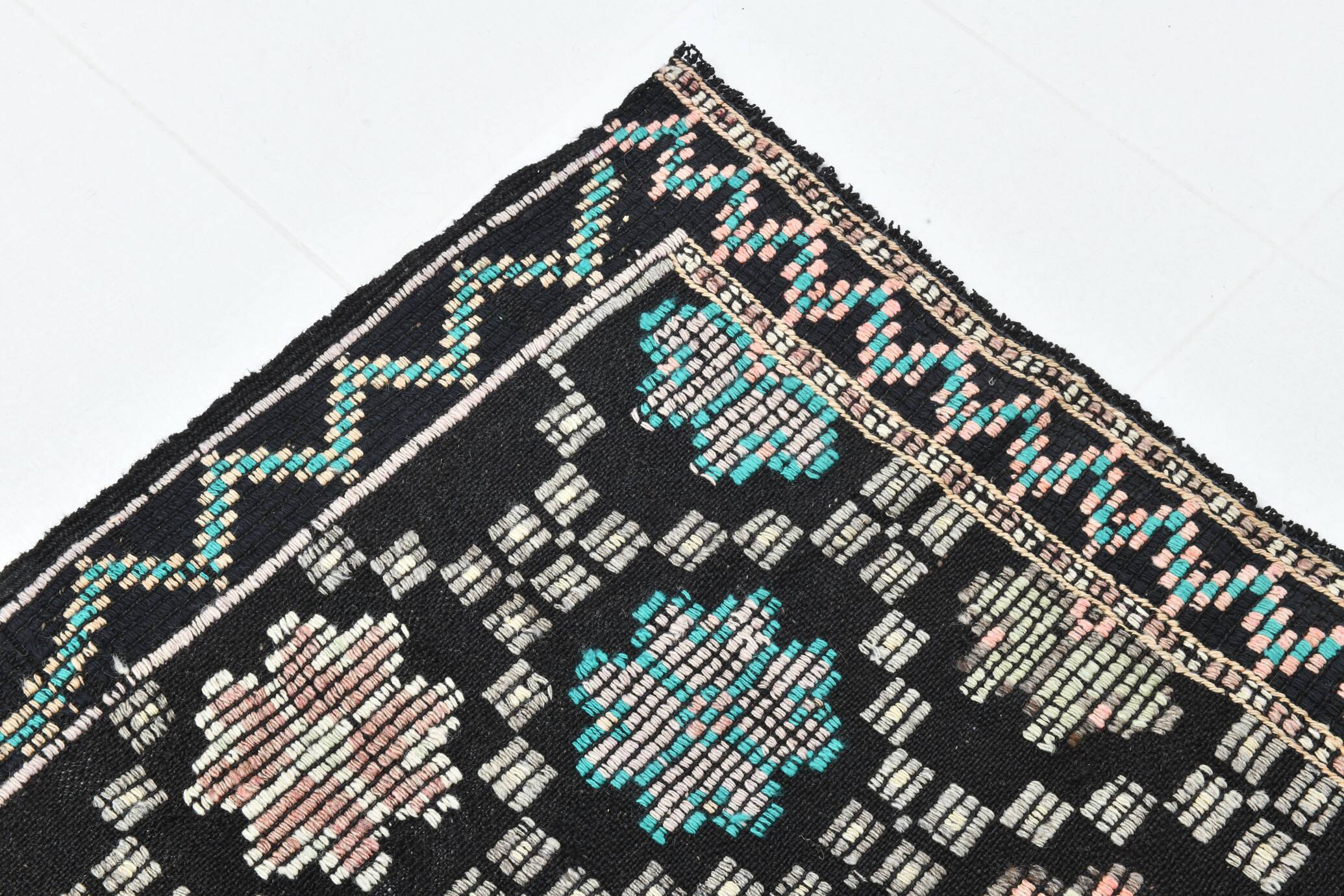 6x10 Geomtric Pattern Tribal Kilim Rug, 194x305 Cm