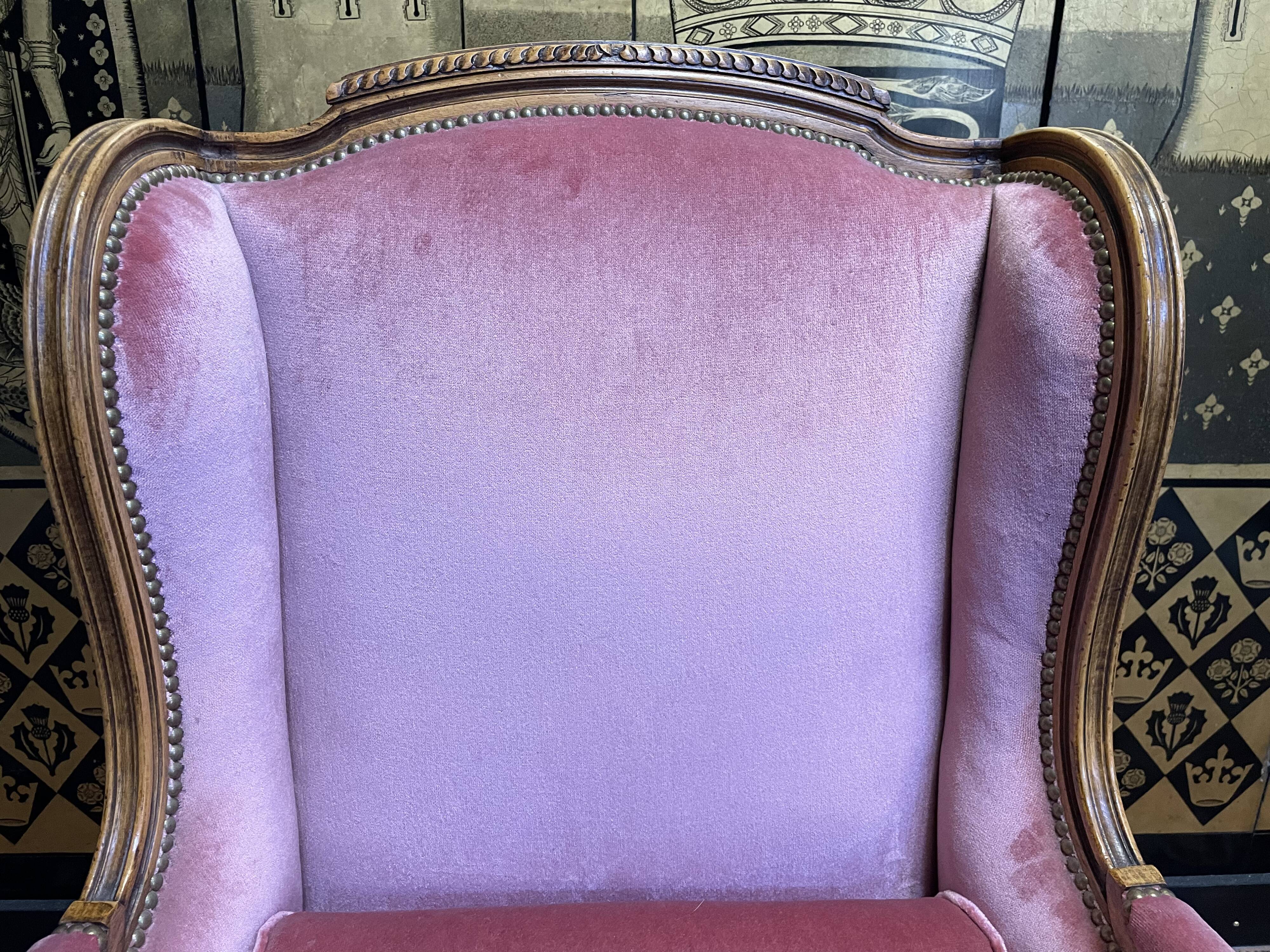 Louis XVI style wing chair