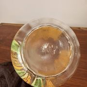 Carafe ancienne Legras – Verre émaillé à décor d'orchidée et dorures
