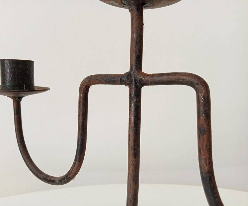 Vintage brutalist chandelier in wrought iron