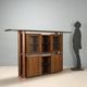 Vintage buffet in Tanganyika walnut and marble, Italy, 1980s.