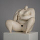 "Courage" expressive ceramic female sculpture by Evelyn van Baarda, Netherlands, 1981