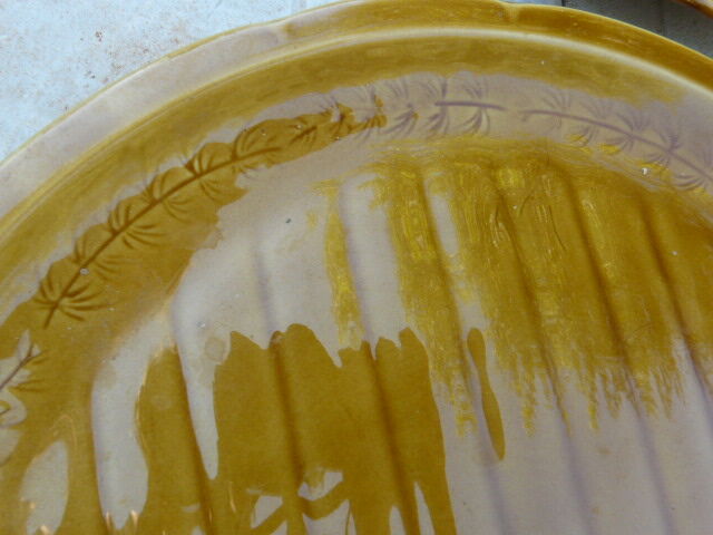 4 asparagus plates in Gien earthenware