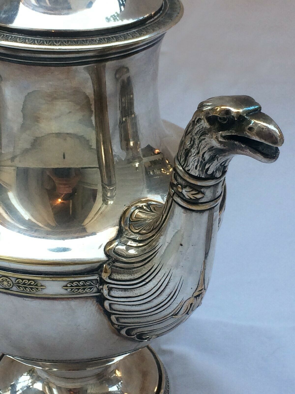 Empire-style silver metal coffee service