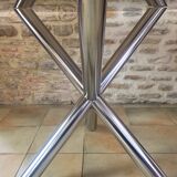 Vintage table roche bobois chrome and glass