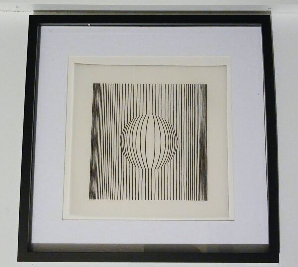 Tableau Vintage Art Optique - Victor Vasarely - Cadre 40x40cm