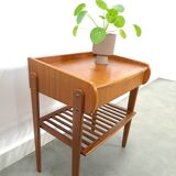 Teak fineer nachtkastjes set met lade uit Zweden