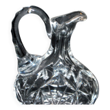 Carafe cannette aiguière liqueur / huile en cristal de Bohème taillé H18cm