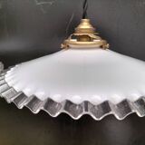 Pair of opaline pendant lights