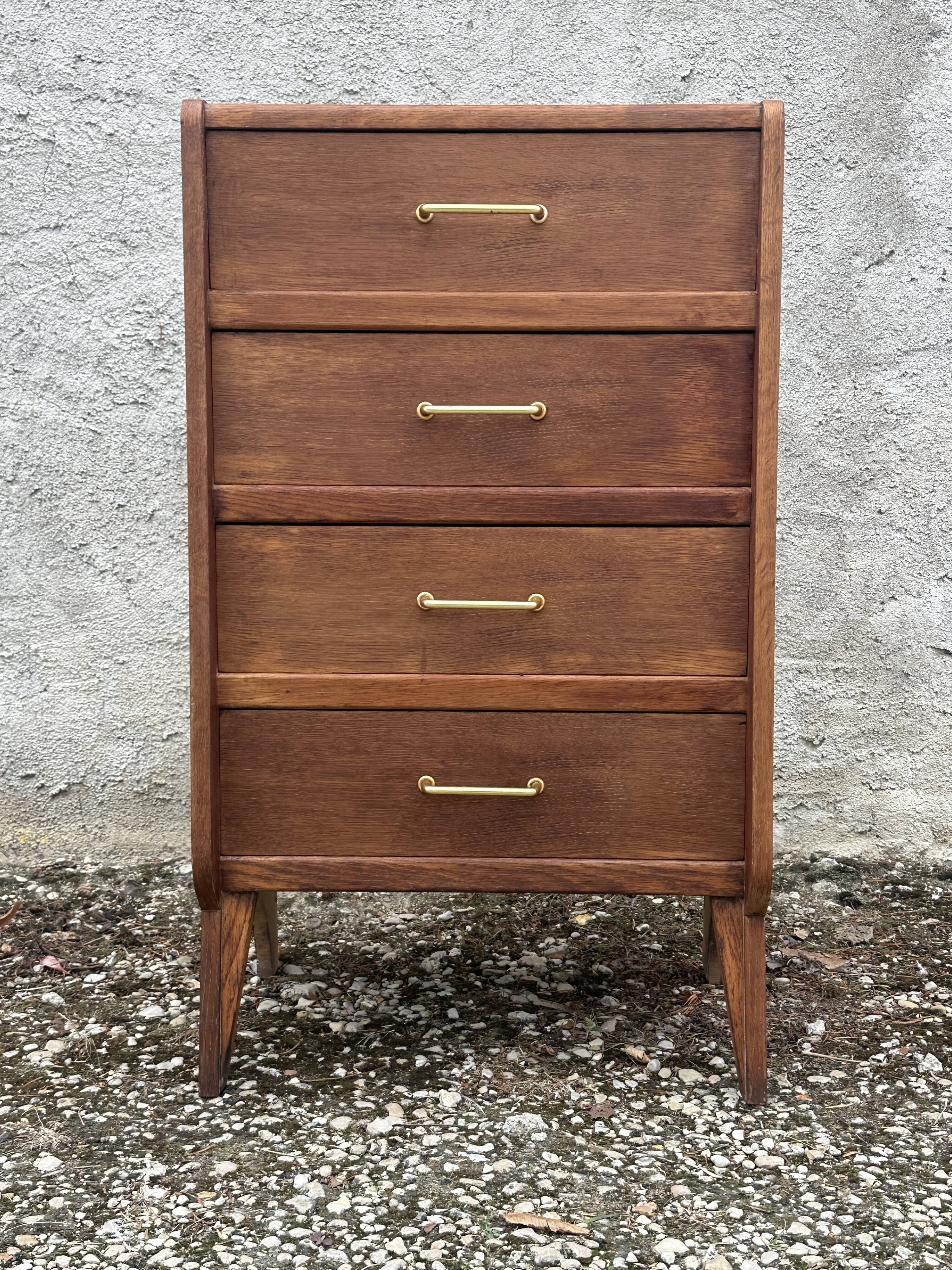 Commode chiffonnier vintage pieds compas design annees 60