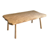 Free-form raw wood coffee table