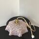 Suspension vintage opaline rose mouchetée et laiton