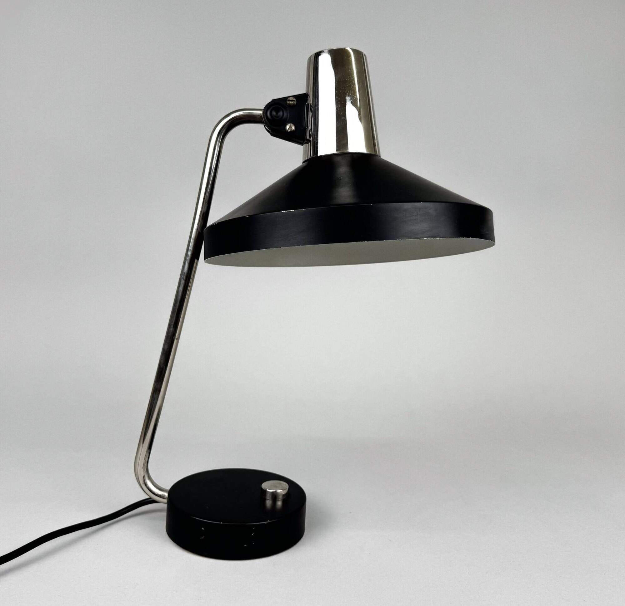 Mid Century Chrome & Metal Adjustable Table Lamp, 1970s