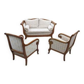 Louis philippe style solid birch living room