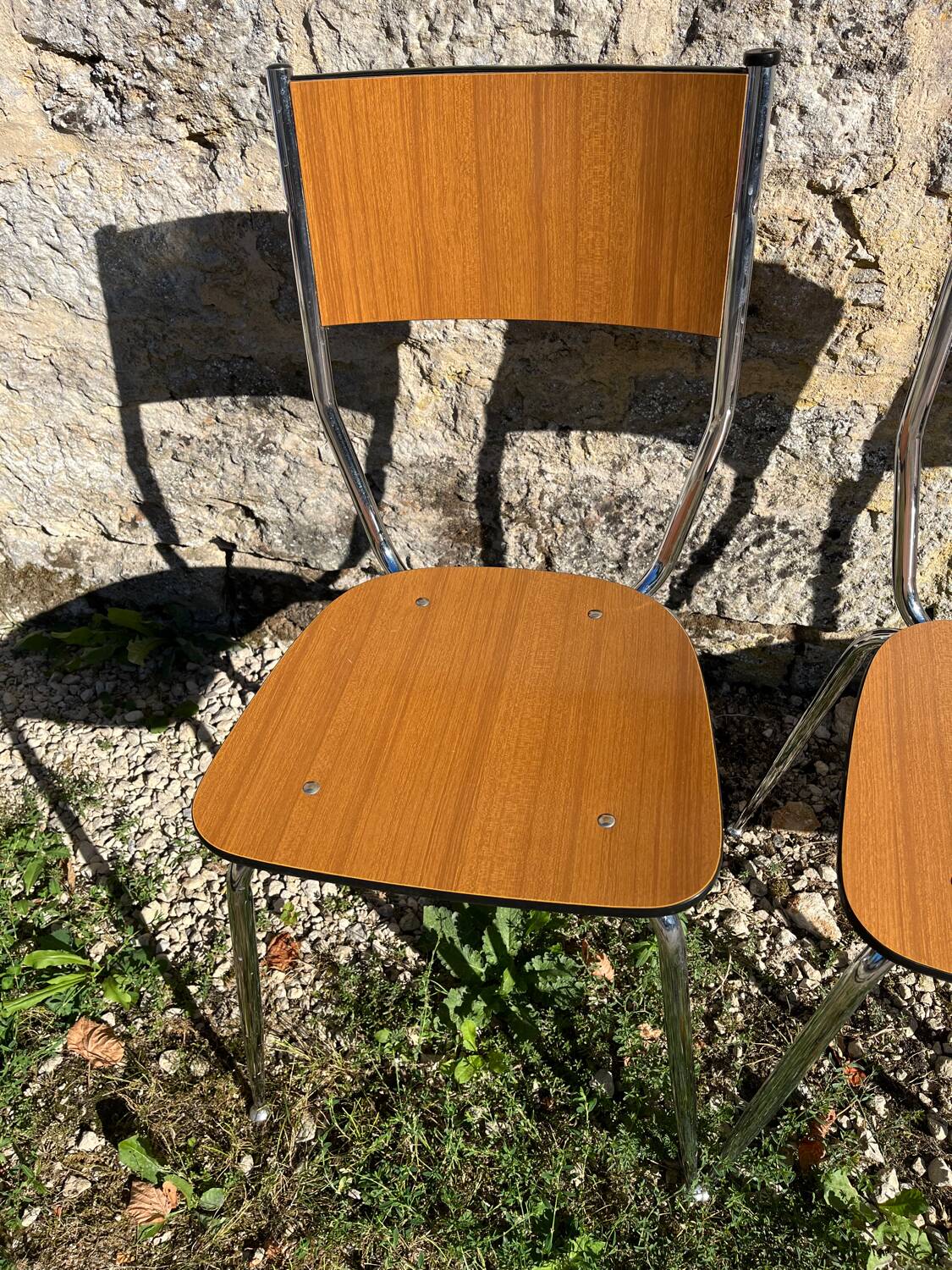 Lot de 4 chaises Formica pieds compas