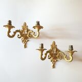 Paire d'appliques en bronze doré XXe