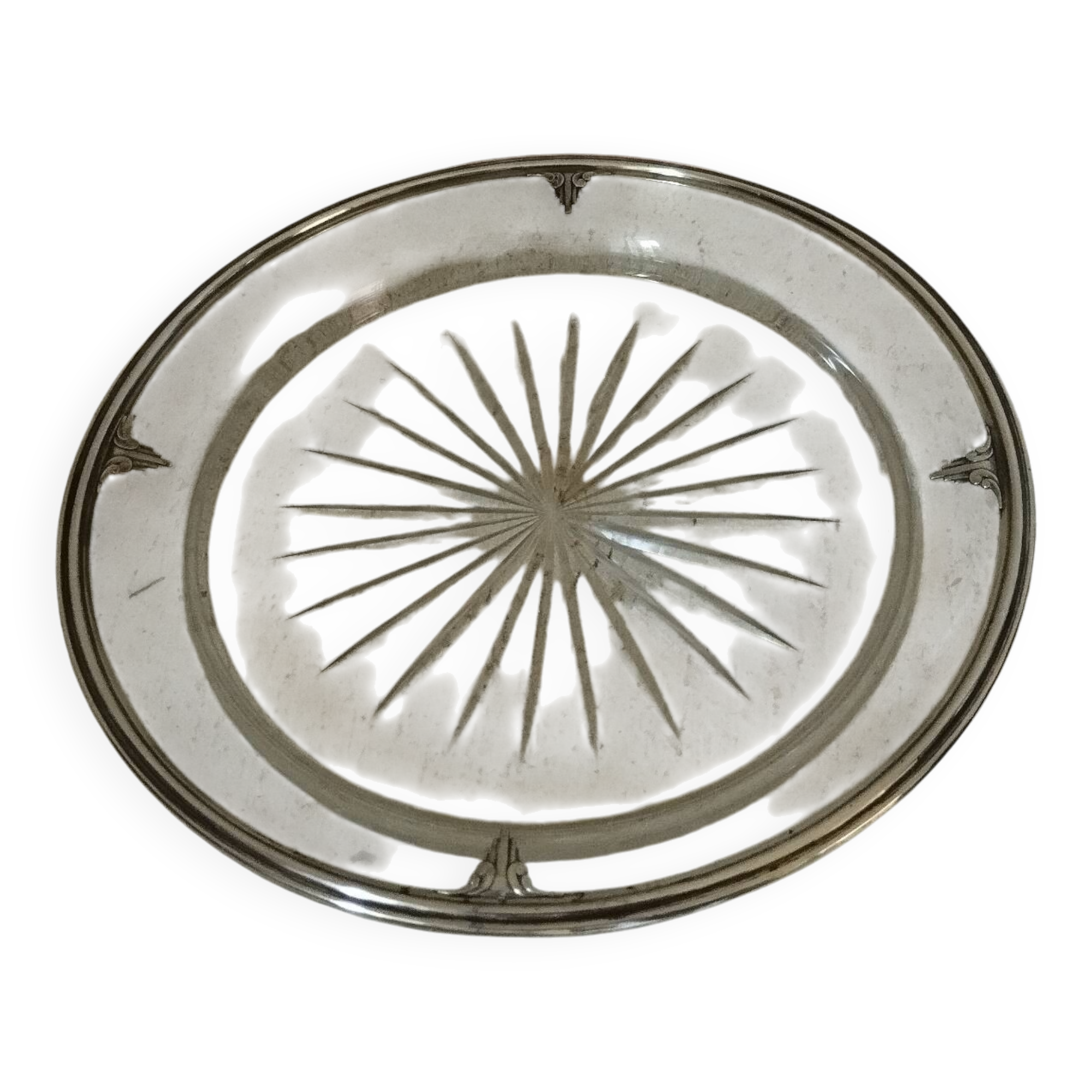 Solid silver crystal tray