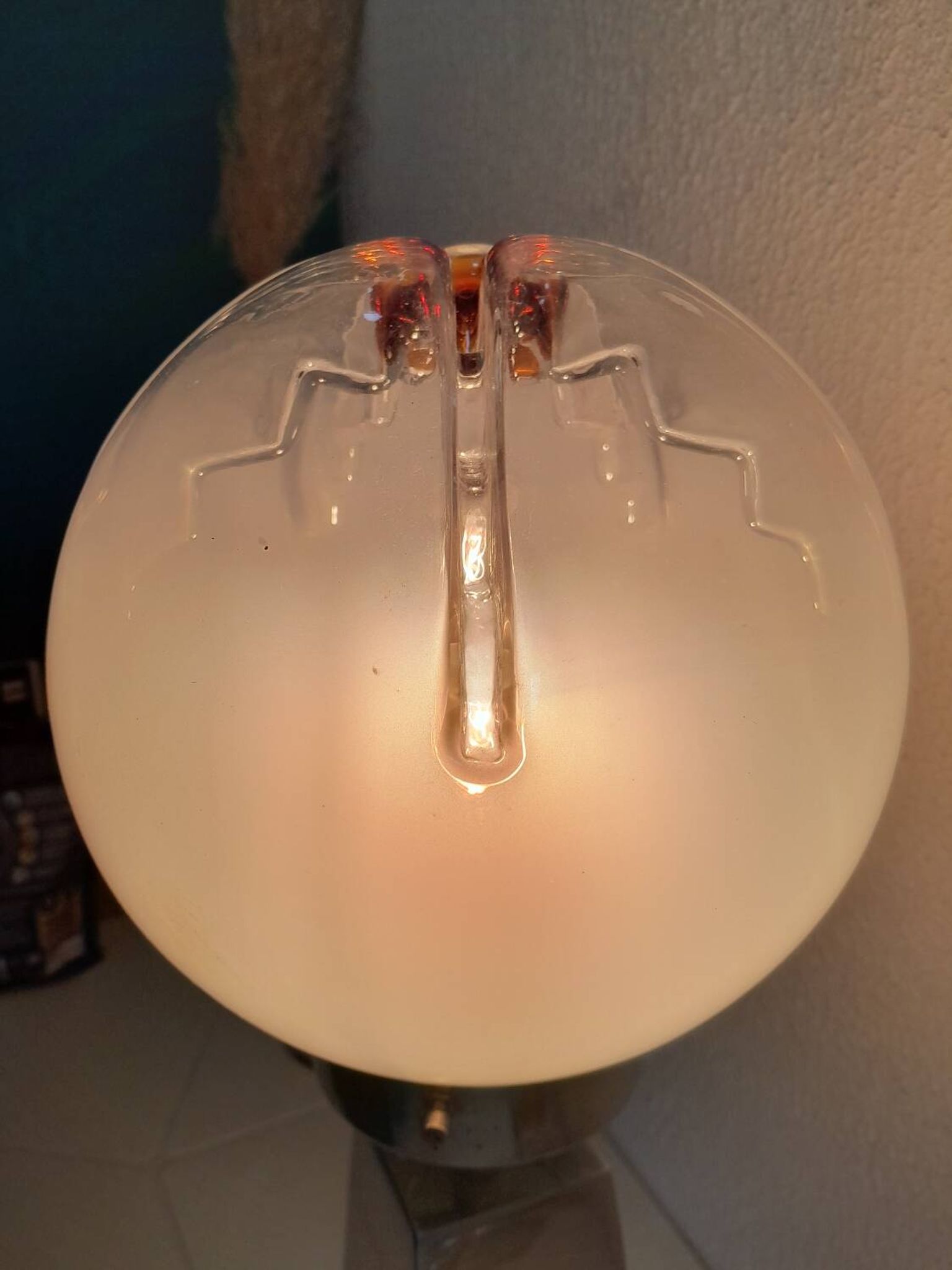 Vintage Murano Globe Chrome Lamp