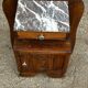 Art Deco bedside table in oak and marble