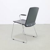 4x Chaises de salle à manger en contreplaqué et chrome, années 1990