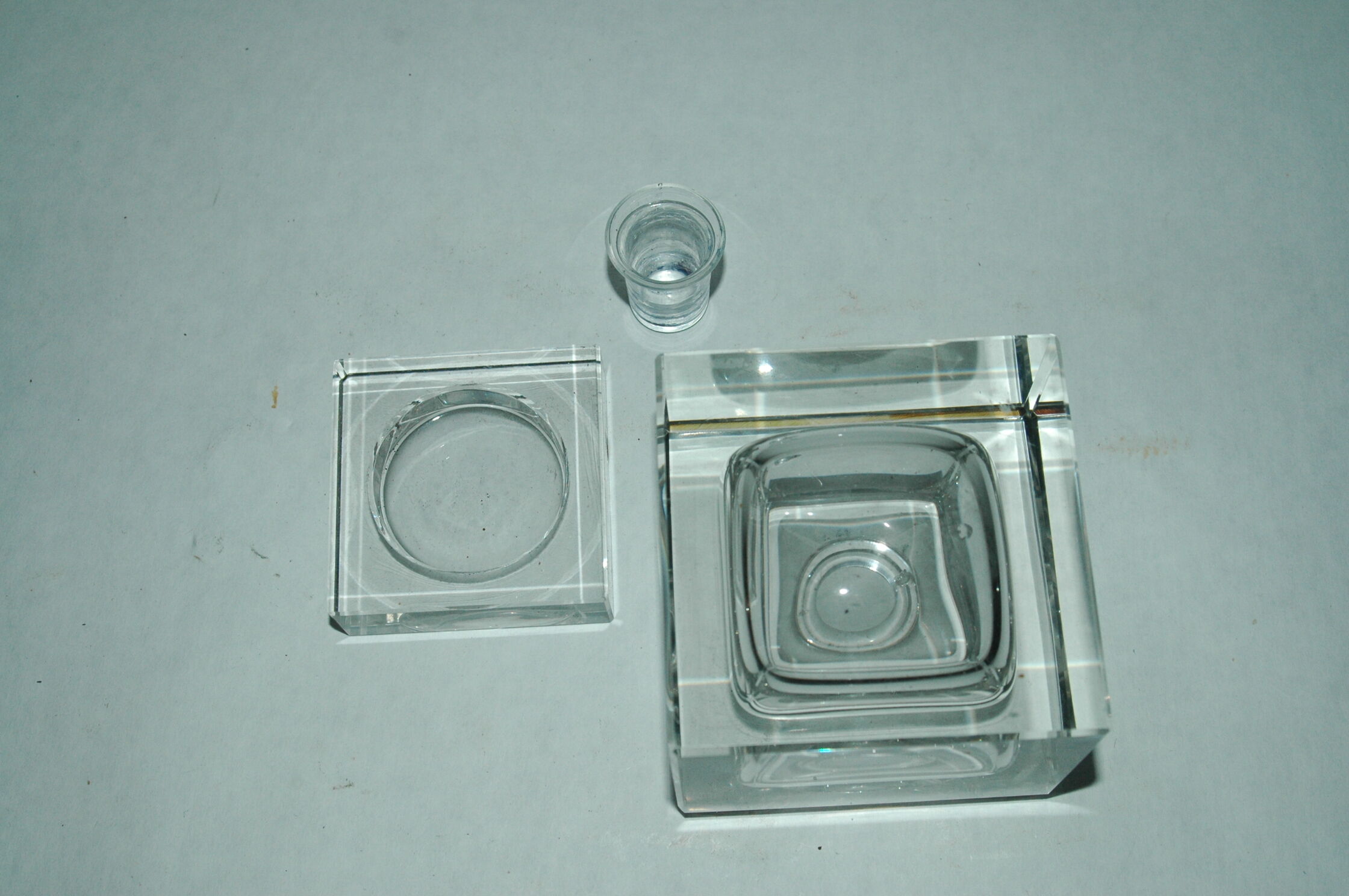 Art-deco crystal czech inkwell