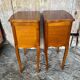 Pair of louis xv style bedside tables in cherry wood + drawer