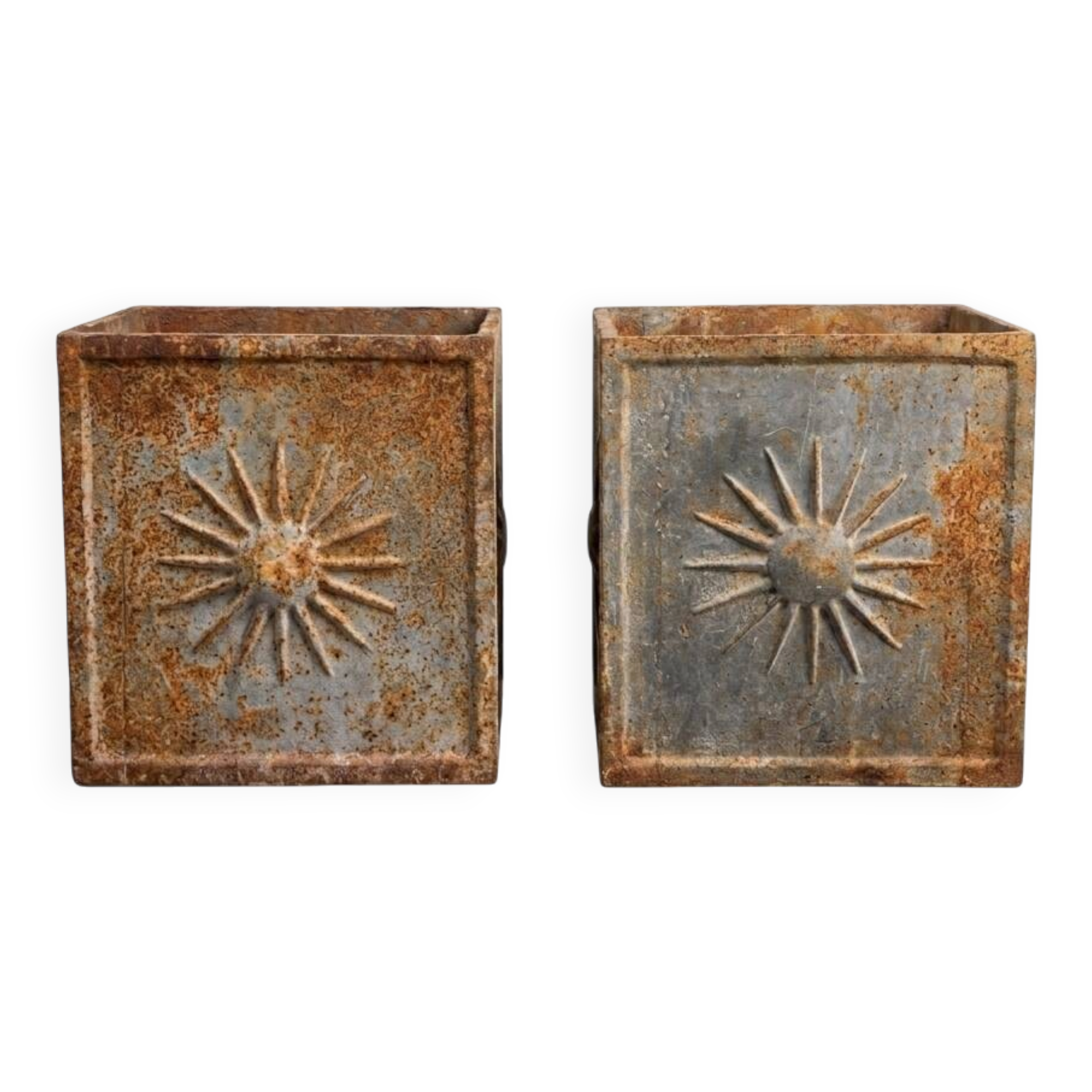 Pair of cast iron planters